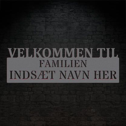 Personlig adresseskilt med familienavn. Unik husejer gaveidé