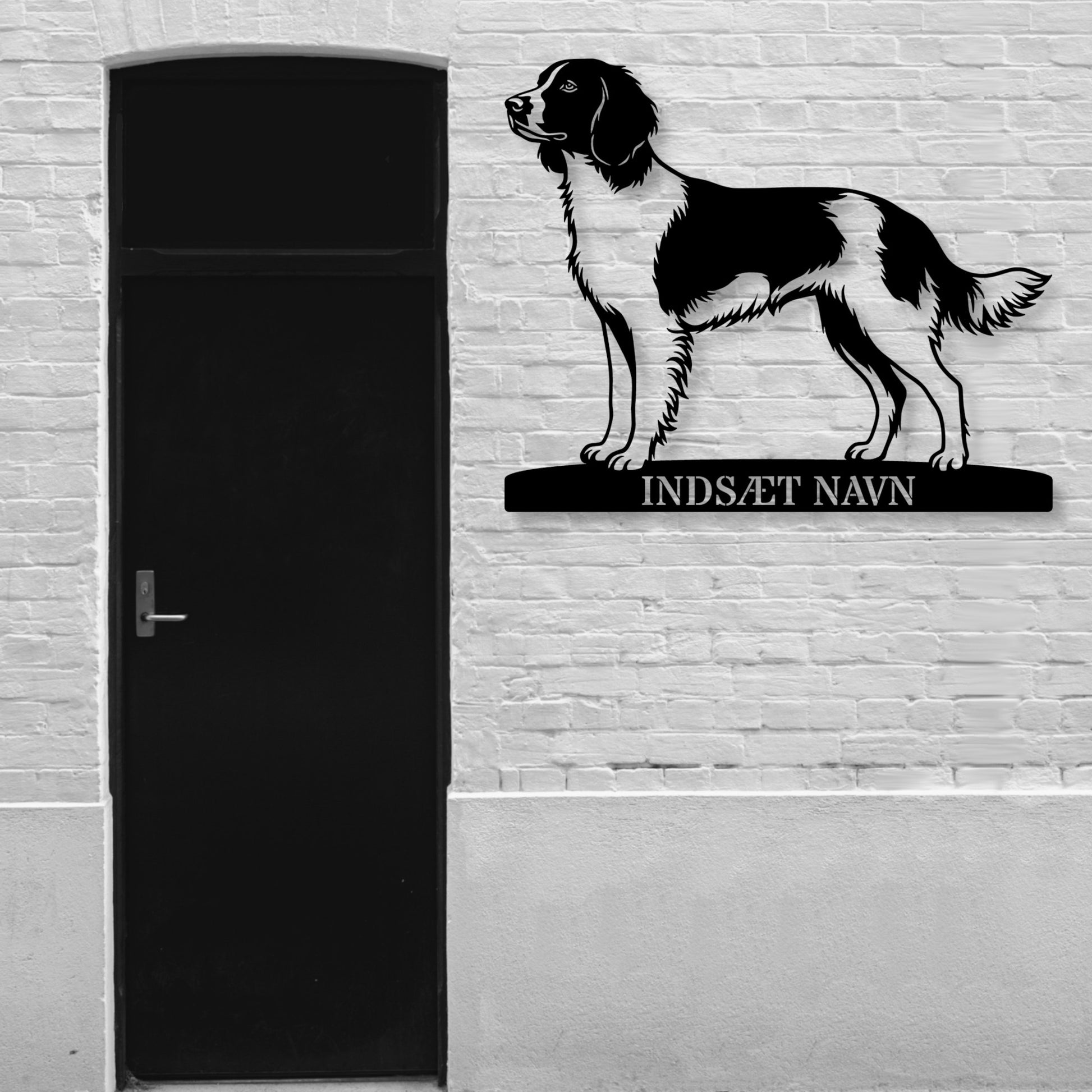 Kleine münsterländer hunde metalskilt med personlig tekst