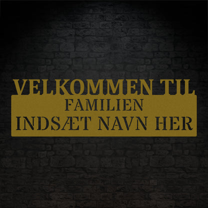 Personlig adresseskilt med familienavn. Unik husejer gaveidé