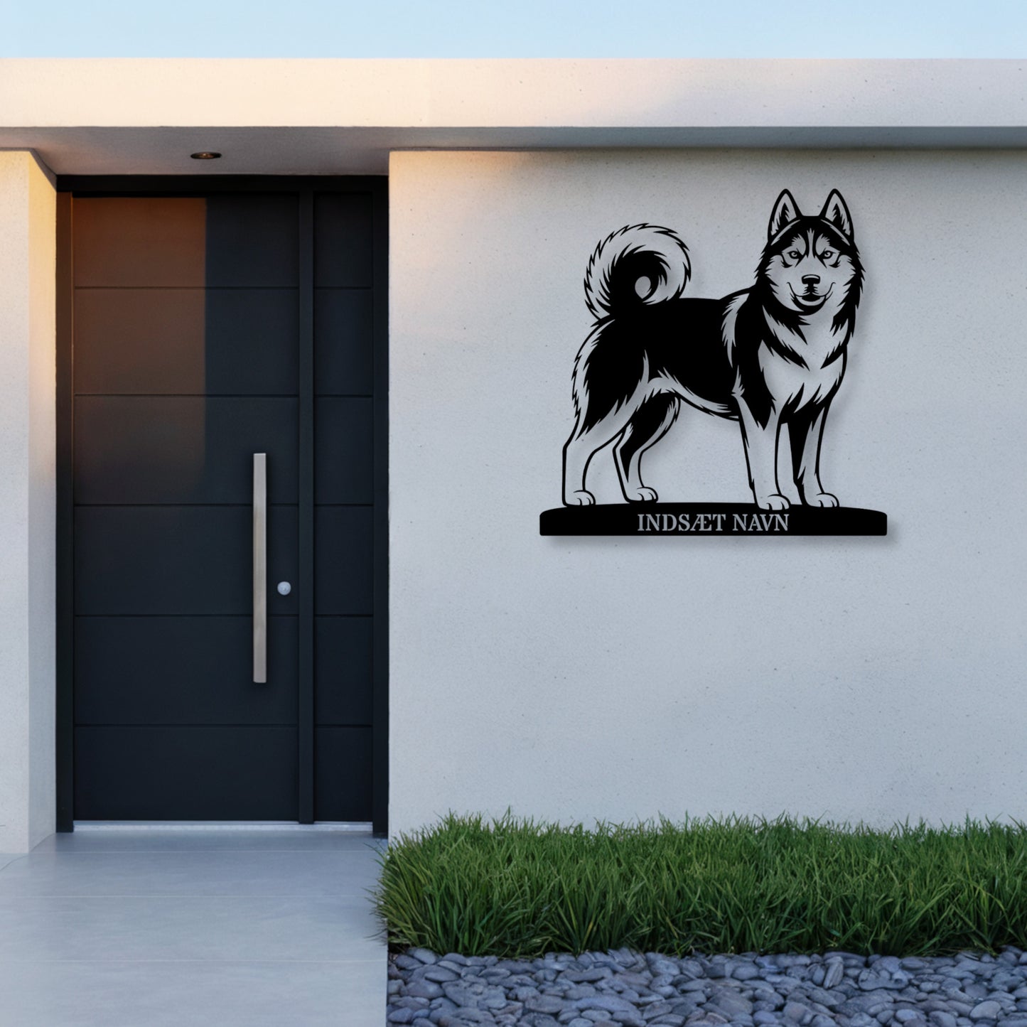 Personlig Siberian Husky metalskilt med hundenavn