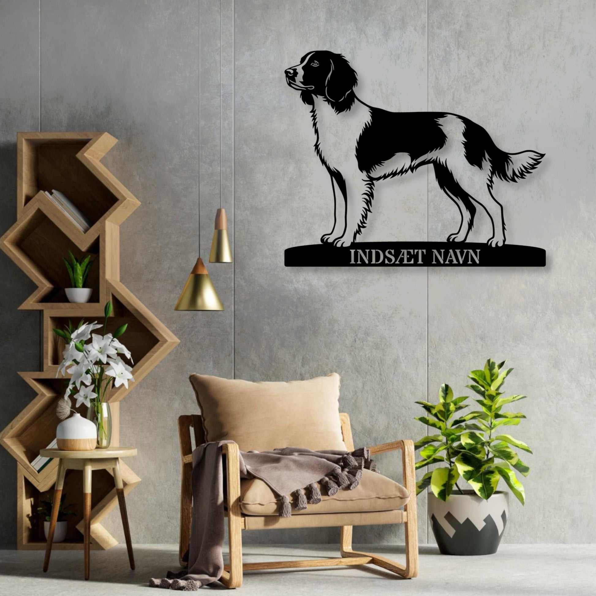 Kleine münsterländer hunde metalskilt med personlig tekst