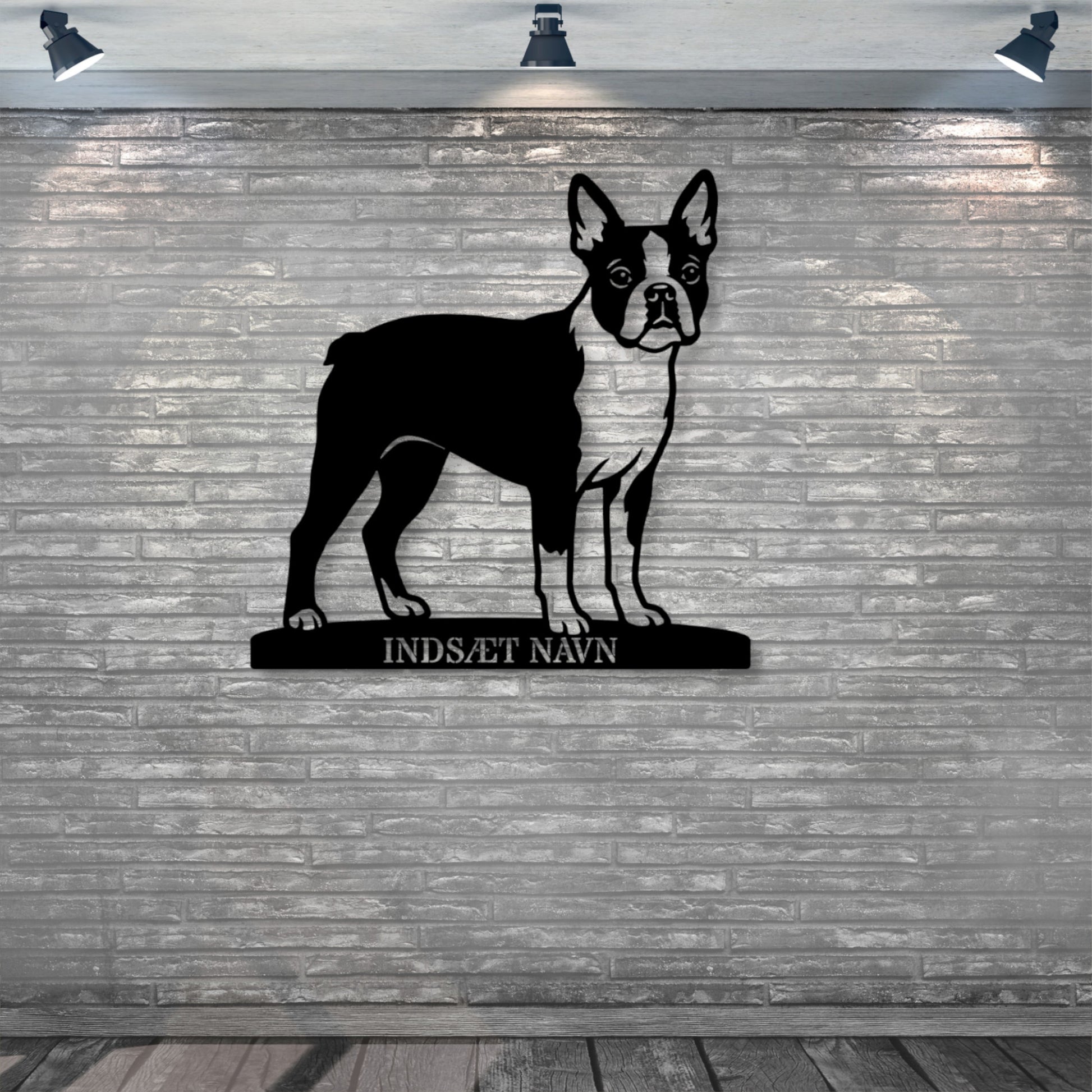 Boston Terrier hunde metalskilt med personlig tekst