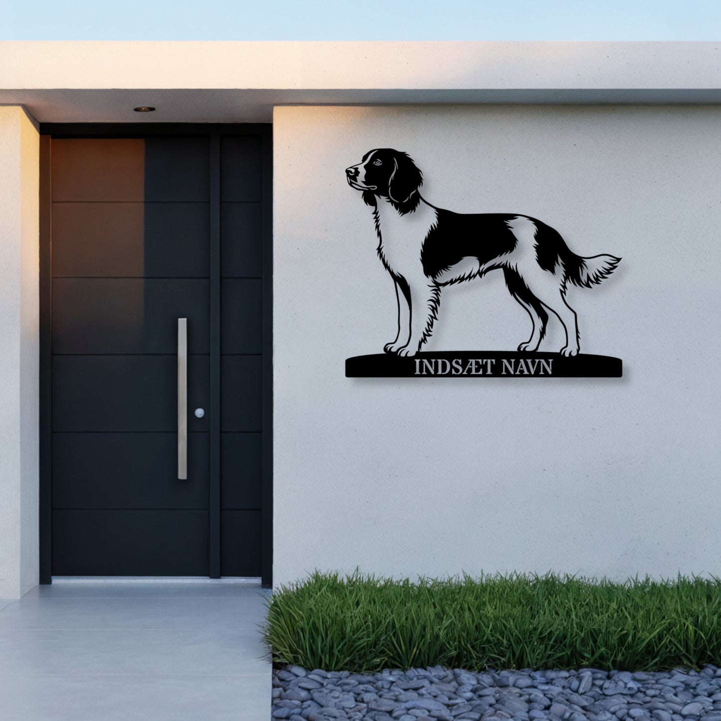 Kleine münsterländer hunde metalskilt med personlig tekst