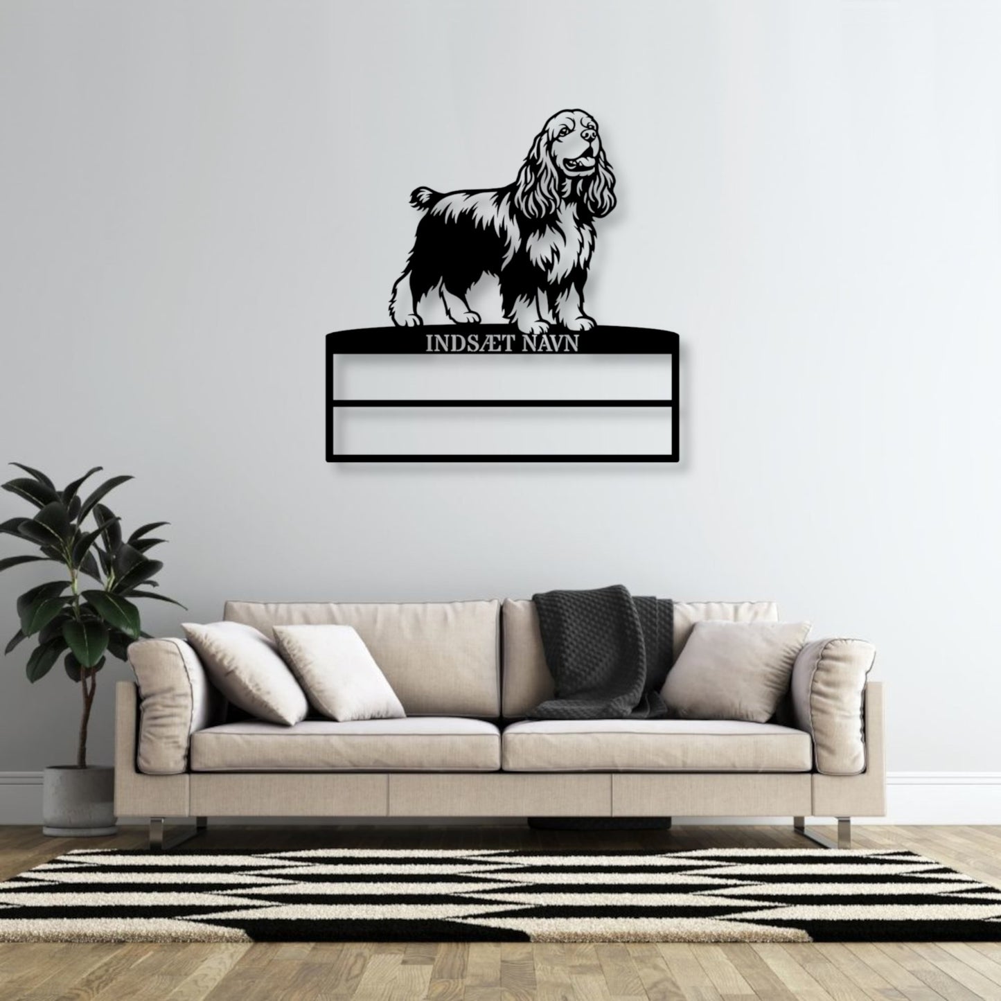 Personlig Amerikansk cocker spaniel metal navneskilt til rosetter.