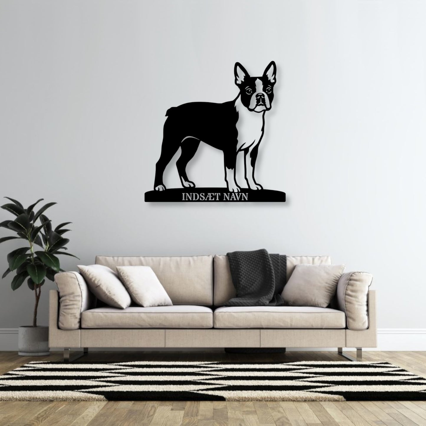 Boston Terrier hunde metalskilt med personlig tekst