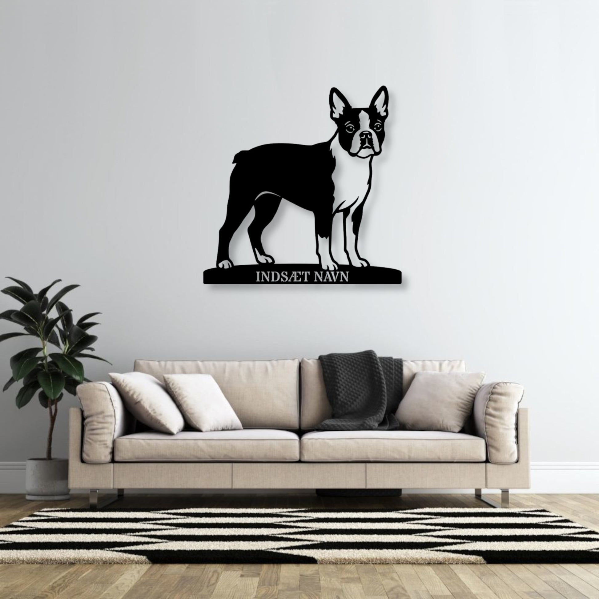 Boston Terrier hunde metalskilt med personlig tekst