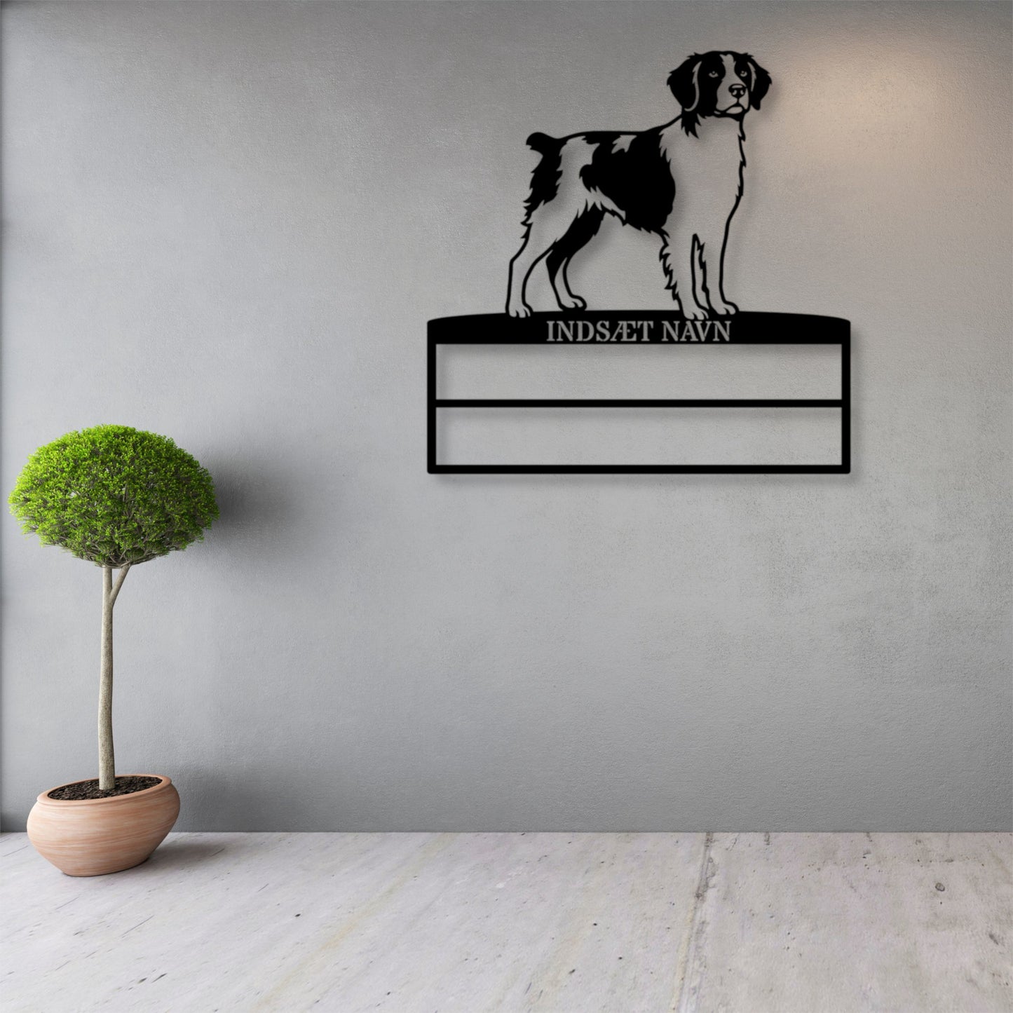 Personlig Breton metal navneskilt til rosetter. Unik hundechampion display