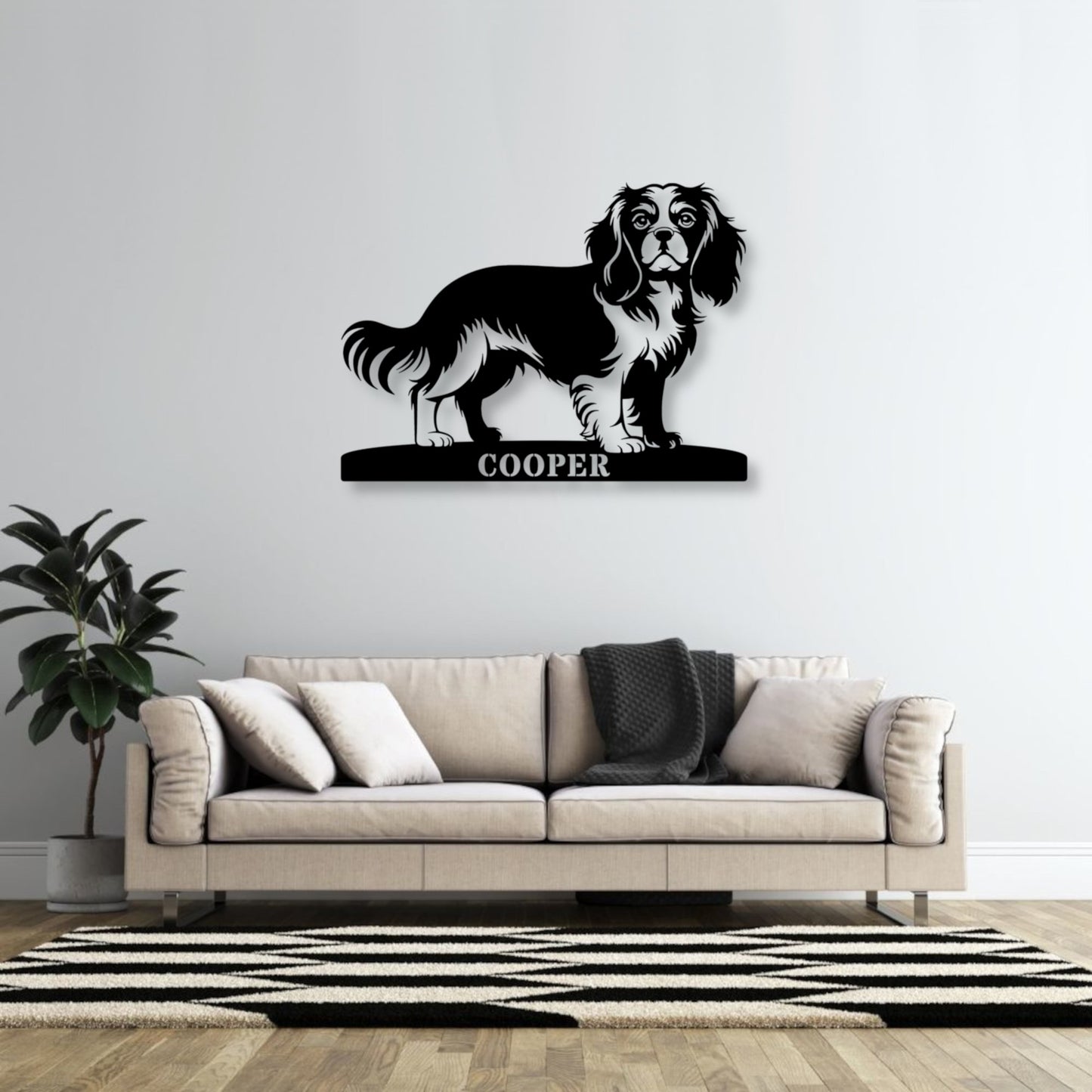 Personlig Cavalier King Charles metalskilt navneskilt
