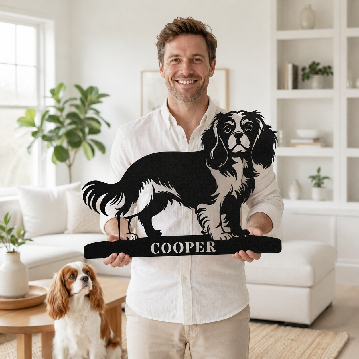 Personlig Cavalier King Charles metalskilt navneskilt