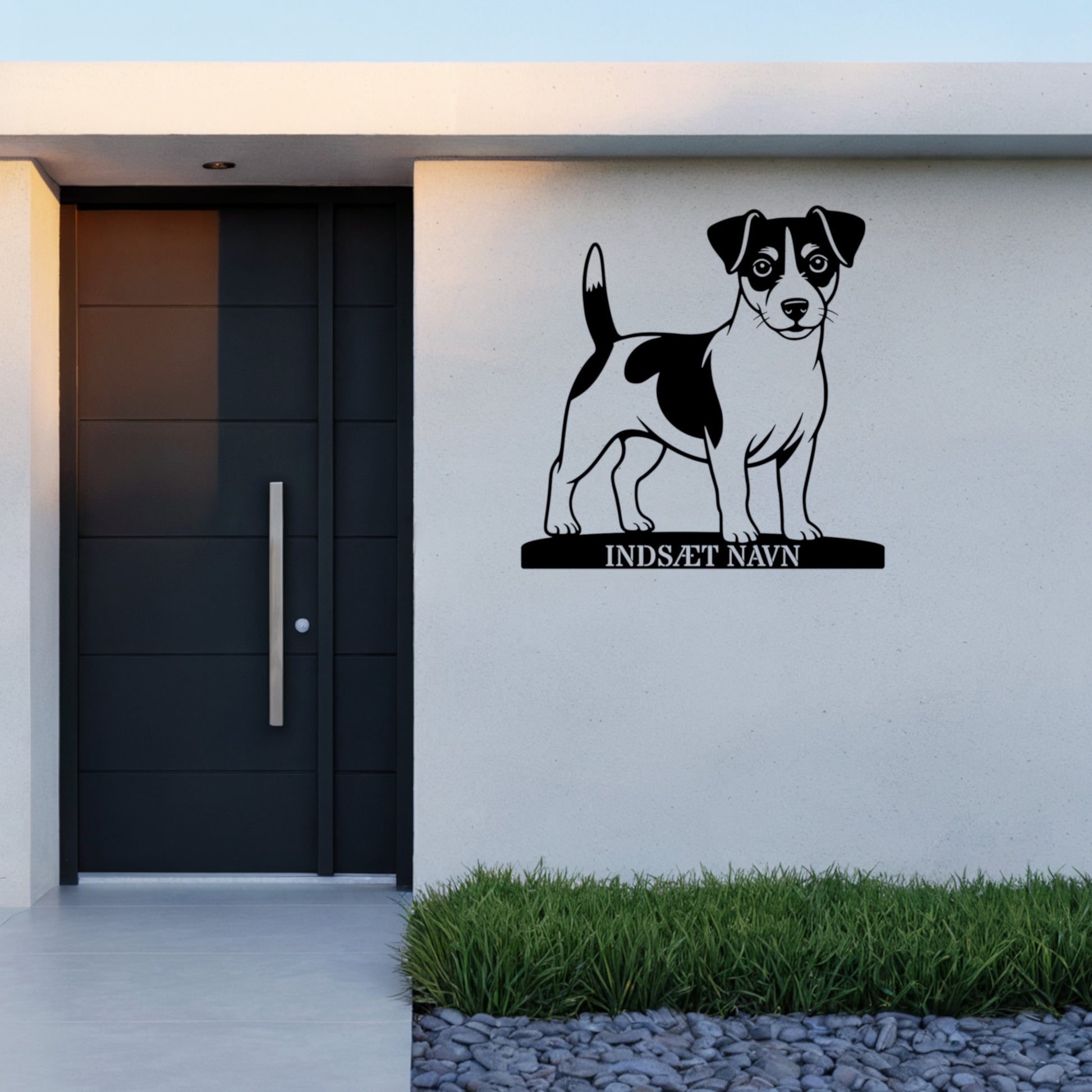 Jack Russell Terrier metalskilt med personlig hundenavn