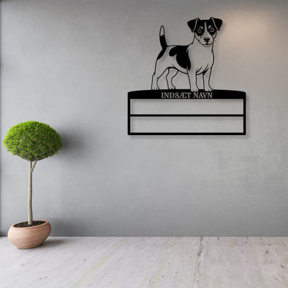 Personlig Jack Russell Terrier metal navneskilt til rosetter. Unik hundechampion display