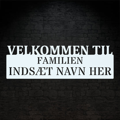 Personlig adresseskilt med familienavn. Unik husejer gaveidé