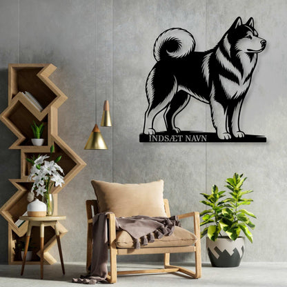 Alaskan Malamute metalskilt med personlig tekst....