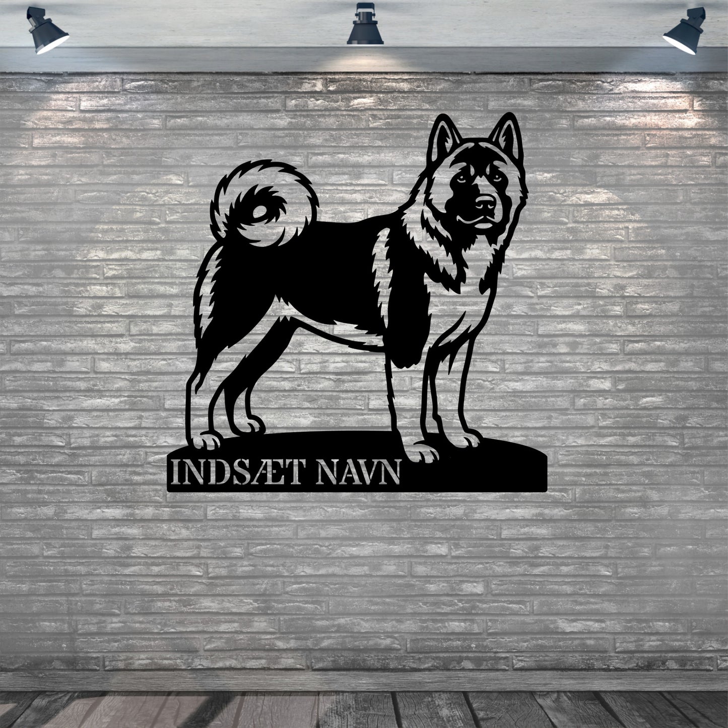American Akita metalskilt med personlig tekst..