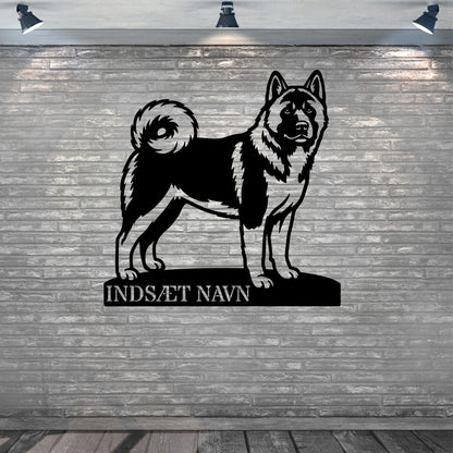 American Akita metalskilt med personlig tekst..