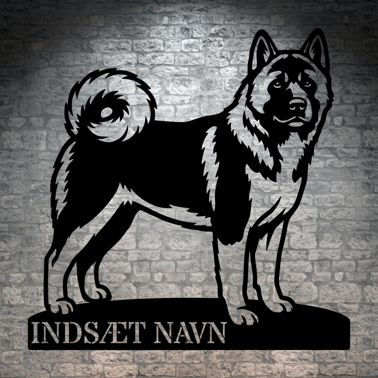 American Akita metalskilt med personlig tekst