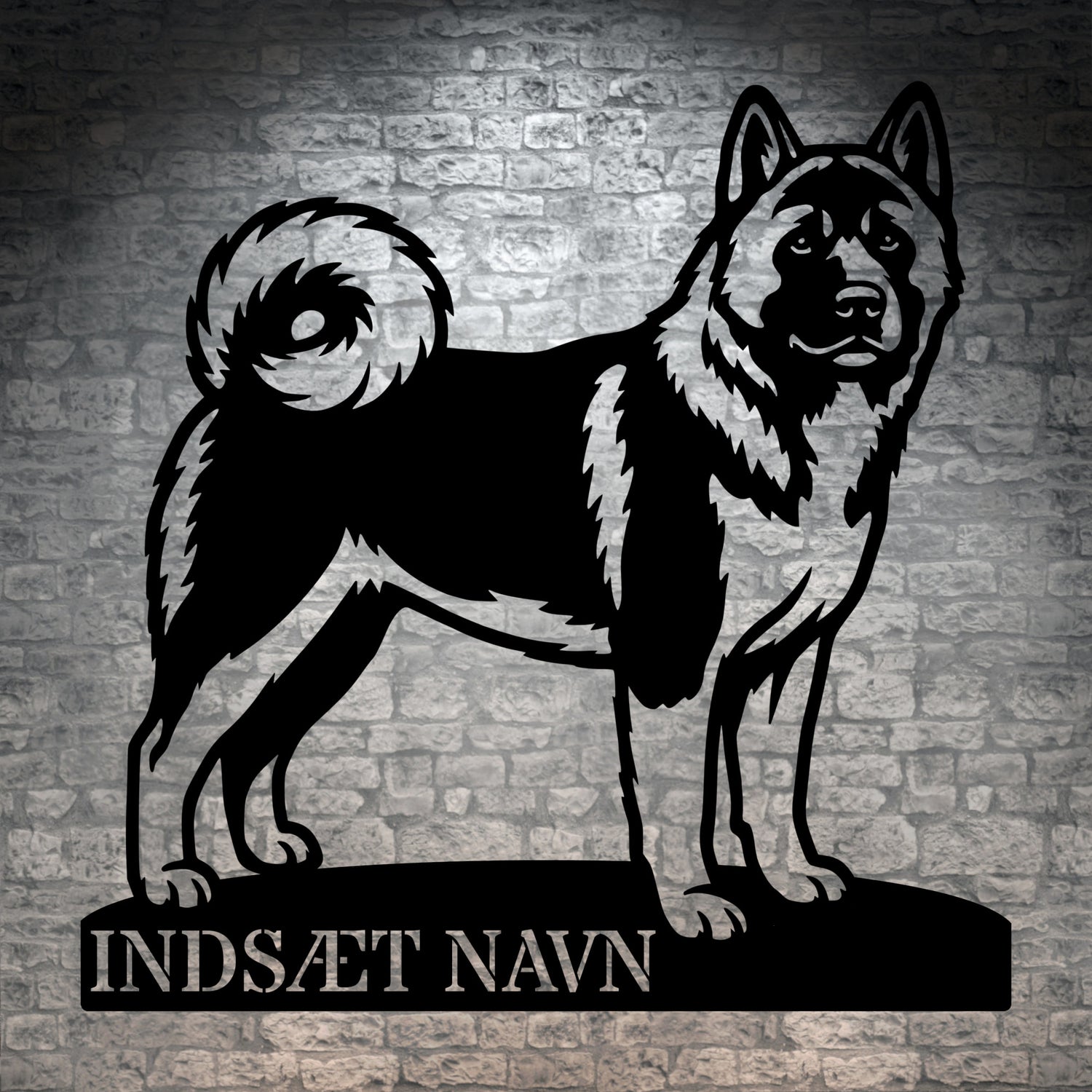 American Akita metalskilt med personlig tekst