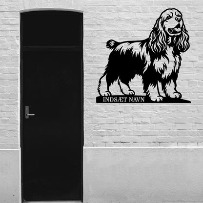 Amerikansk cocker spaniel med personlig tekst