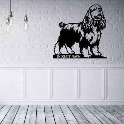 Amerikansk cocker spaniel med personlig tekst