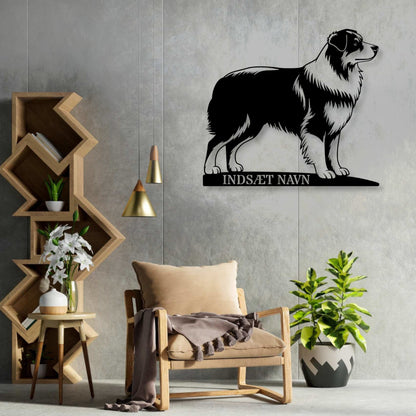 Australsk Hyrdehund metalskilt med personlig tekst....