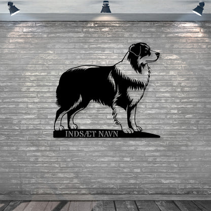 Australsk Hyrdehund metalskilt med personlig tekst..