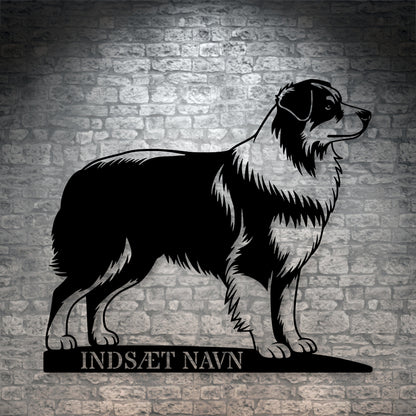 Australsk Hyrdehund metalskilt med personlig tekst