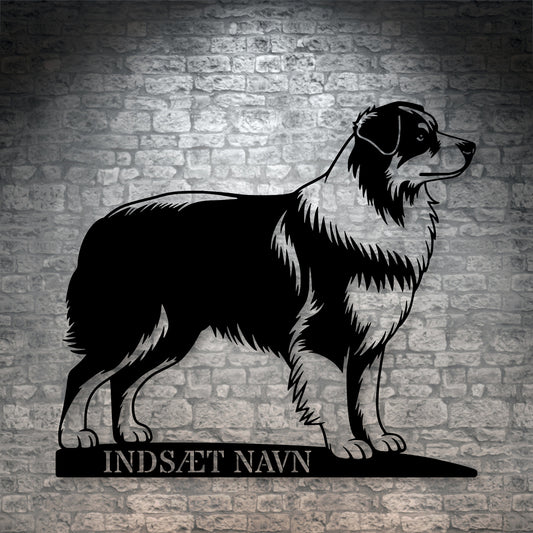 Australsk Hyrdehund metalskilt med personlig tekst