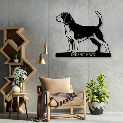 Beagle hunde metalskilt med personlig tekst....