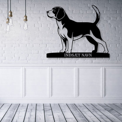 Beagle hunde metalskilt med personlig tekst...