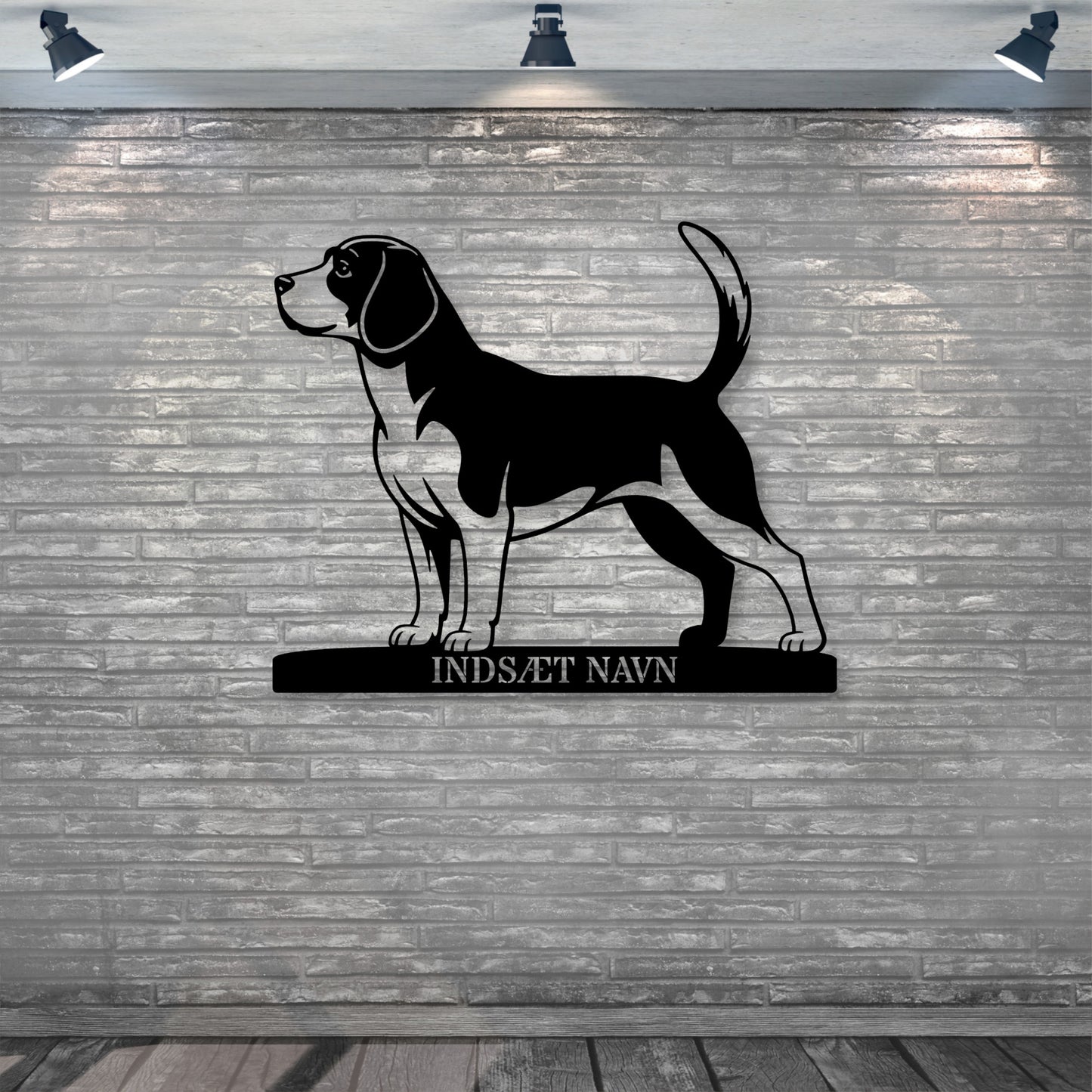 Beagle hunde metalskilt med personlig tekst..
