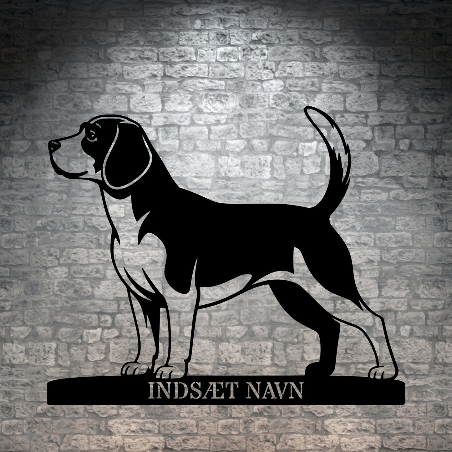 Beagle hunde metalskilt med personlig tekst