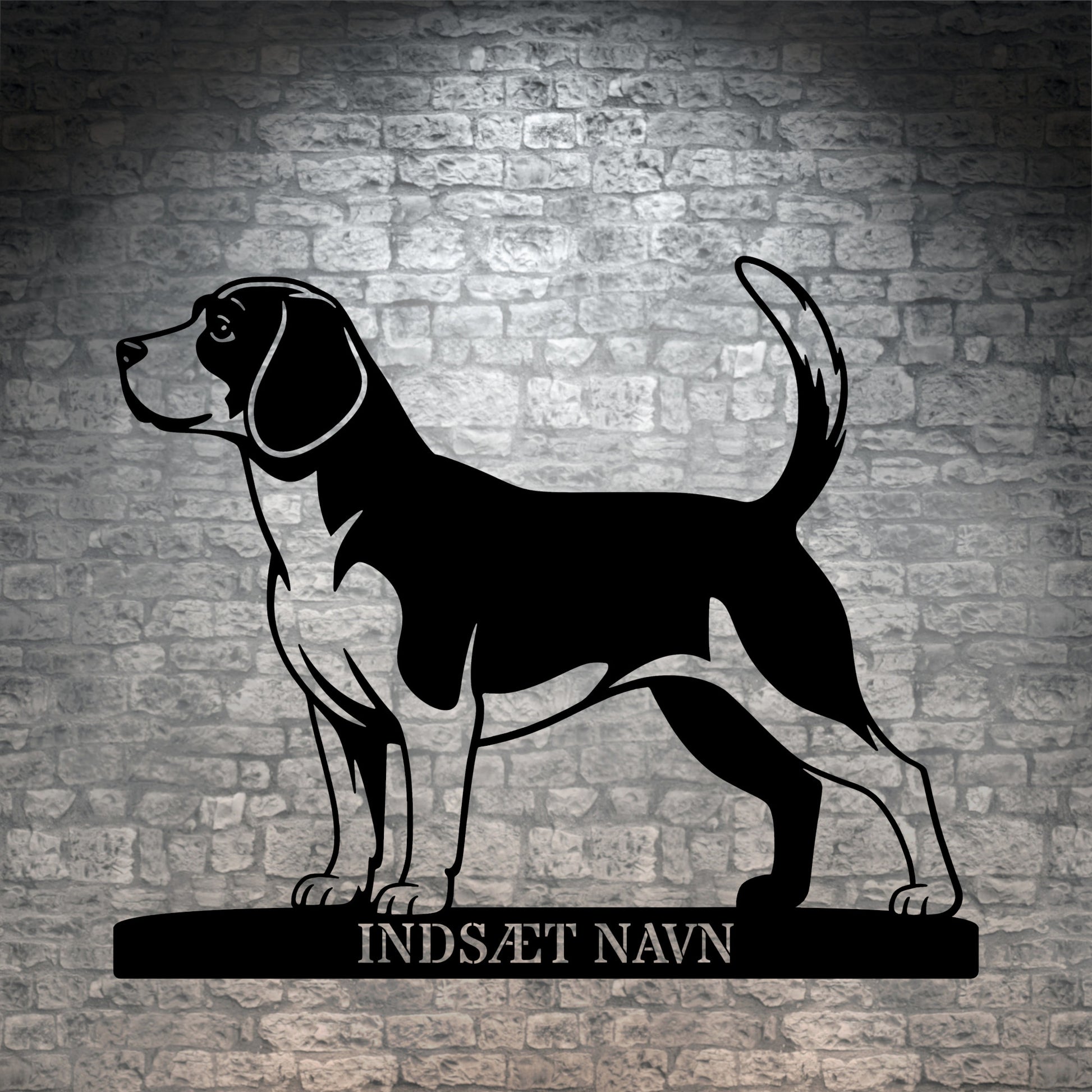 Beagle hunde metalskilt med personlig tekst