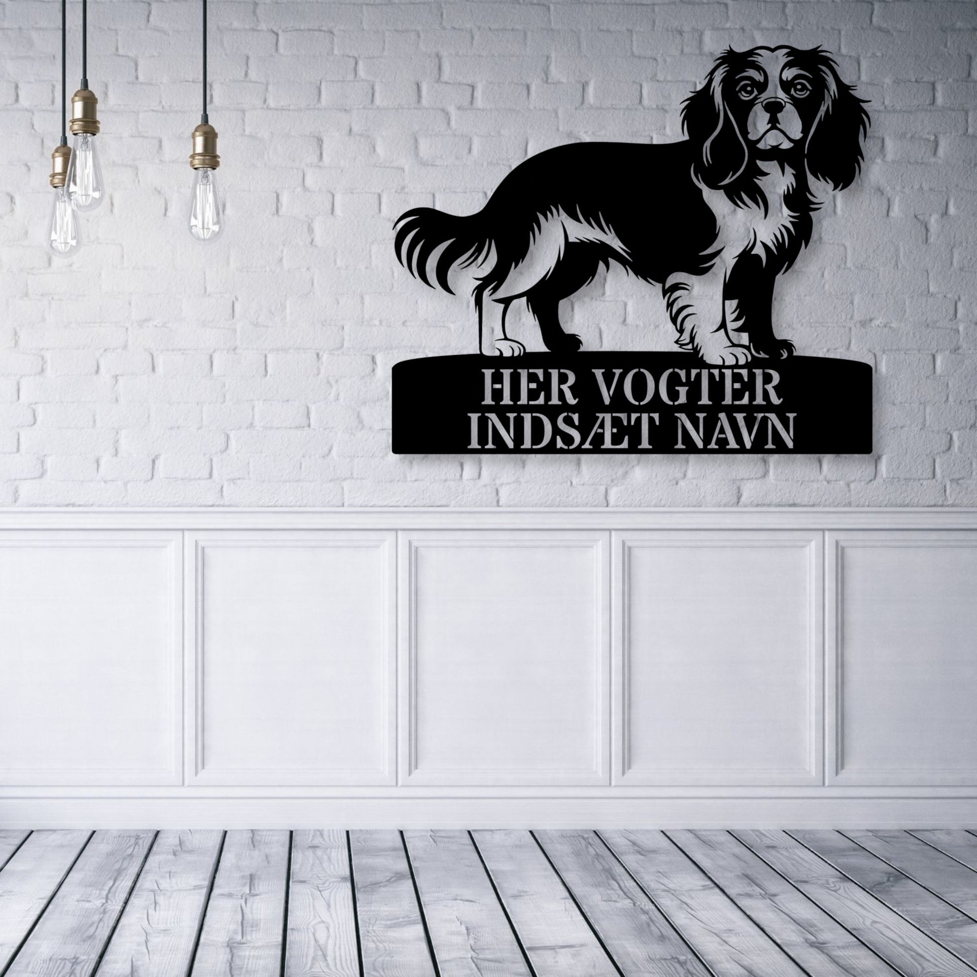 Cavalier King her vogter jeg metalskilt med personlig navn. Unik hundeejer gaveide...