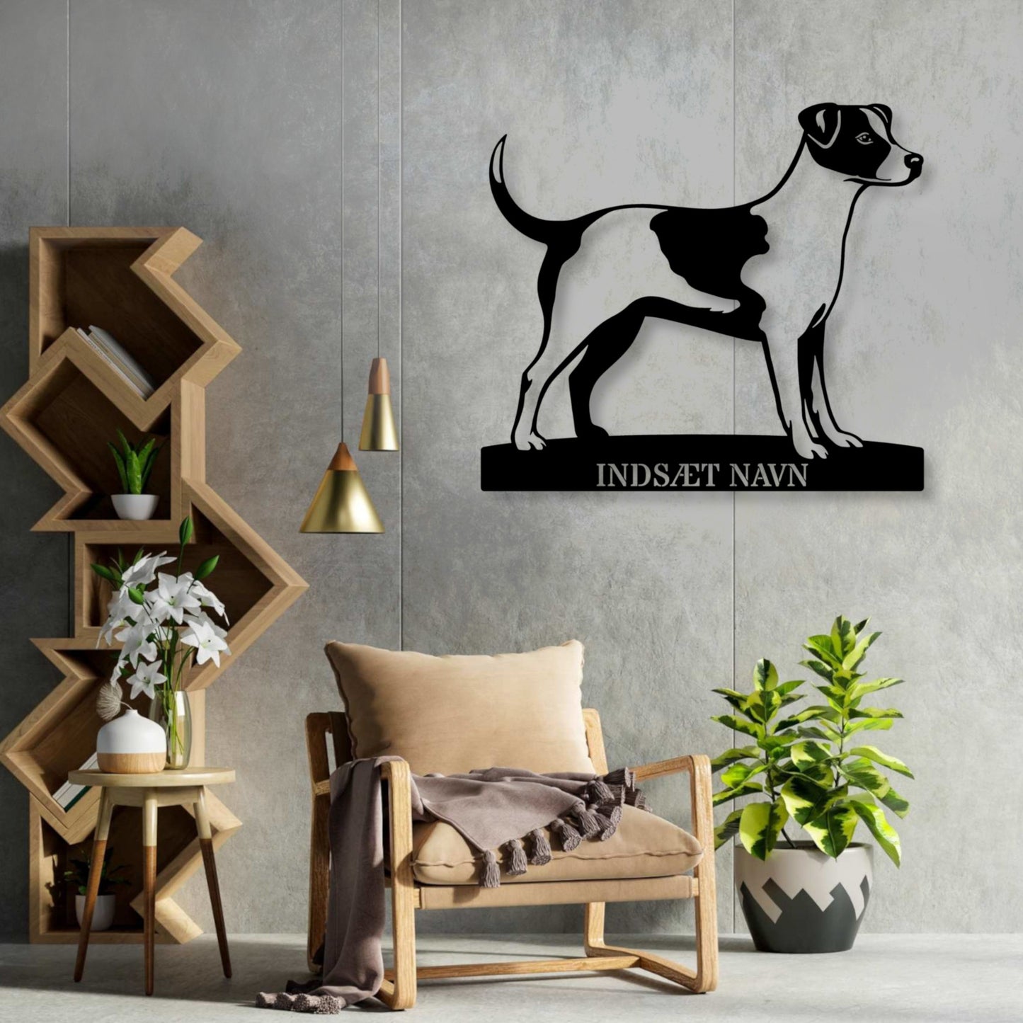 Dansk-Svensk Gårdhund metalskilt med personlig hundenavn.....