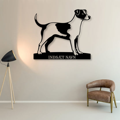 Dansk-Svensk Gårdhund metalskilt med personlig hundenavn...
