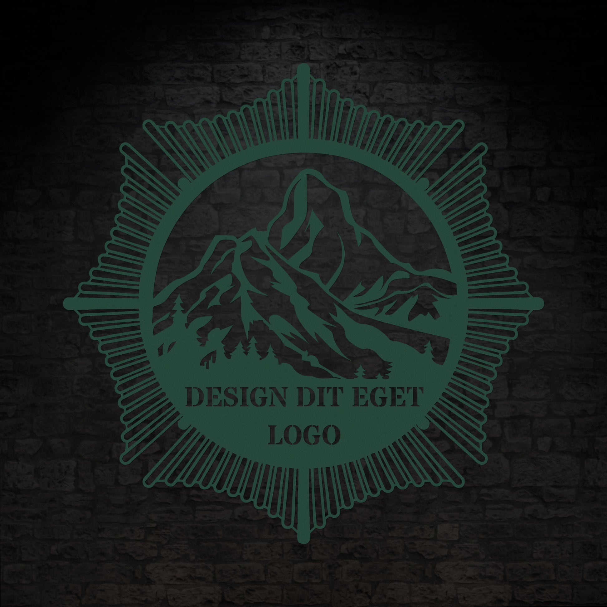 Design dit eget metalskilt i grøn med personlig tekst eller navn
