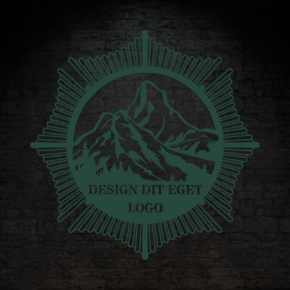 Design dit eget metalskilt i grøn med personlig tekst eller navn