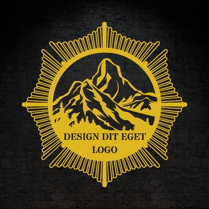 Design dit eget metalskilt i gul med personlig tekst eller navn