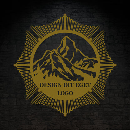 Design dit eget metalskilt i guldfarve med personlig tekst eller navn