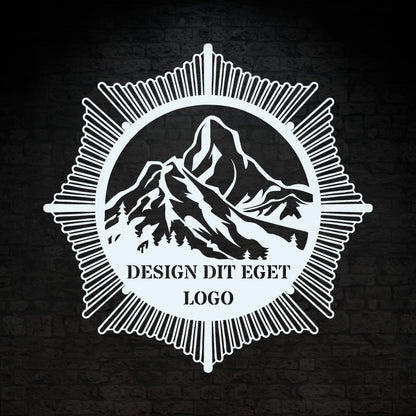 Design dit eget metalskilt i hvid med personlig tekst eller navn