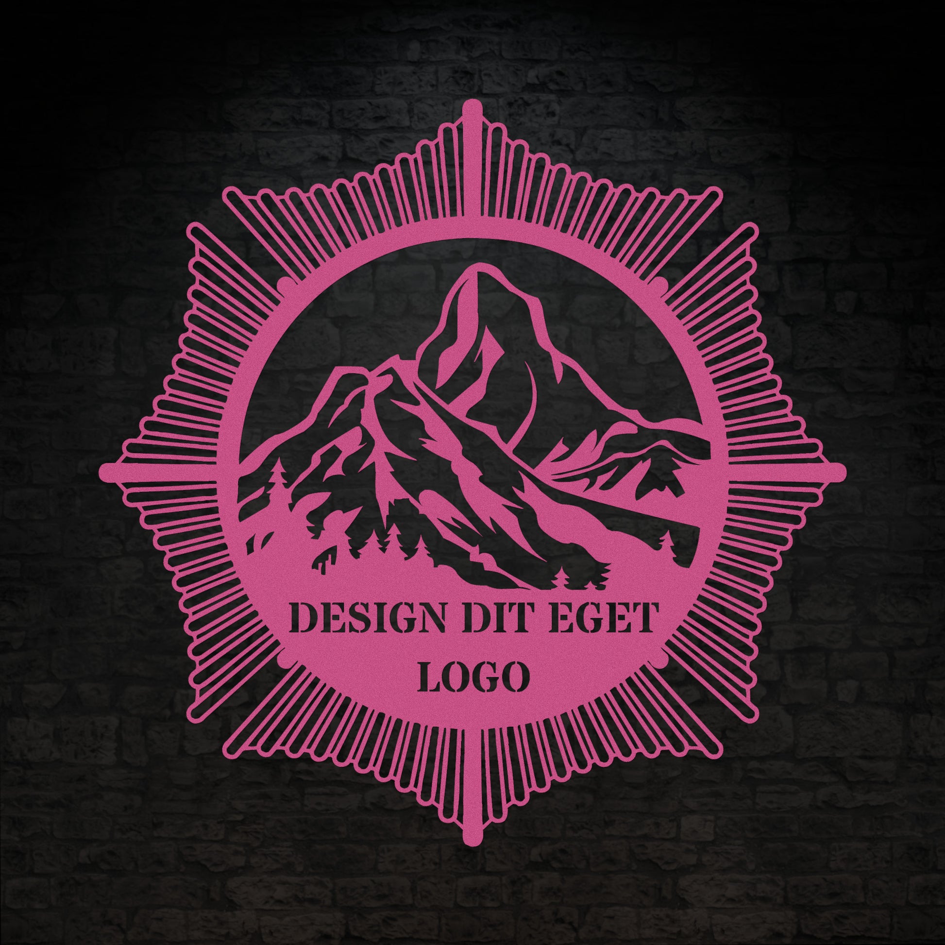 Design dit eget metalskilt i pink med personlig tekst eller navn