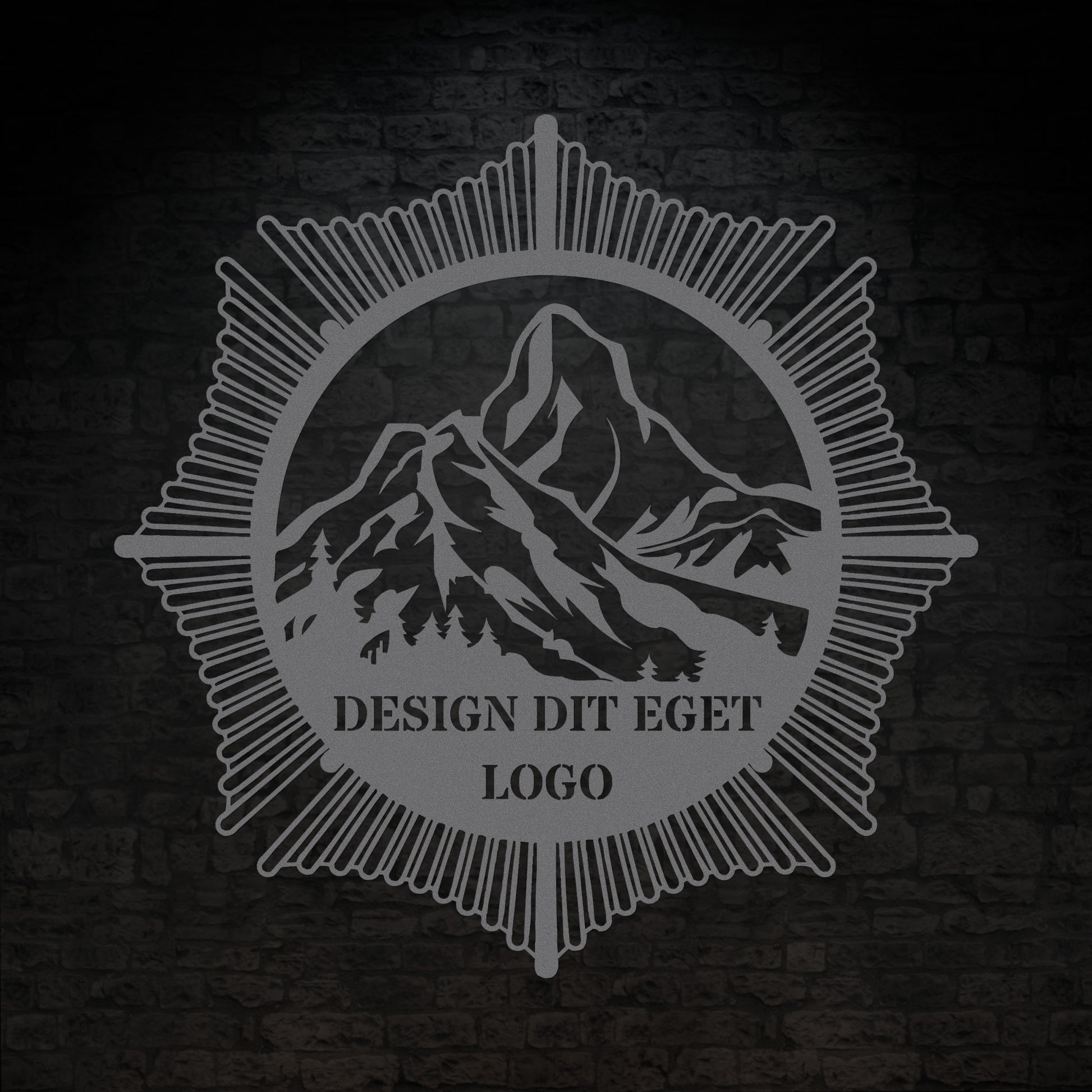 Design dit eget metalskilt i sølvfarve med personlig tekst eller navn