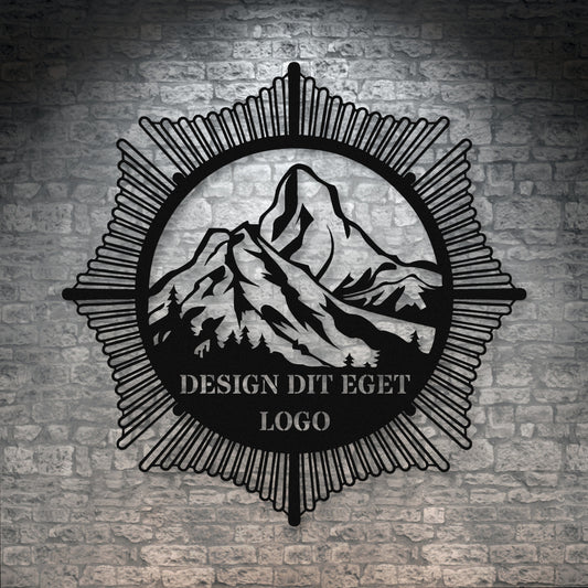 Design dit eget metalskilt i sort med personlig tekst eller navn
