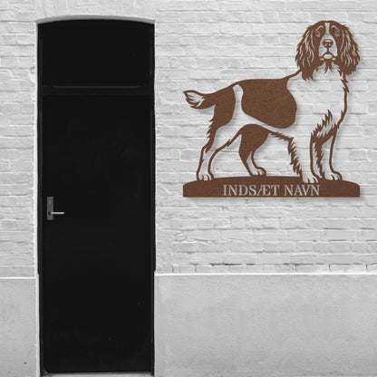 Engelsk Springer Spaniel brun metalskilt med personlig tekst.....