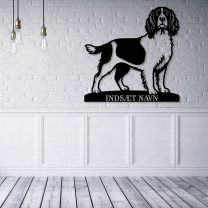 Engelsk Springer Spaniel metalskilt med personlig tekst...