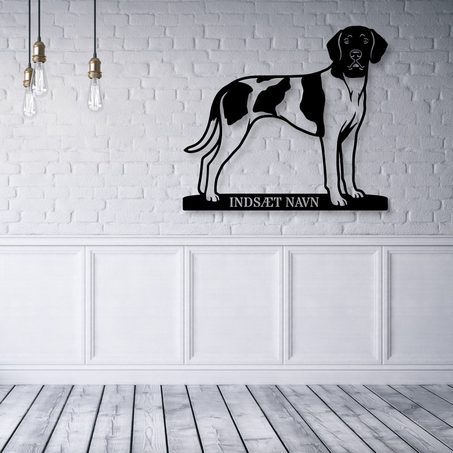 Gammel Dansk hønsehund metalskilt med personlig tekst...