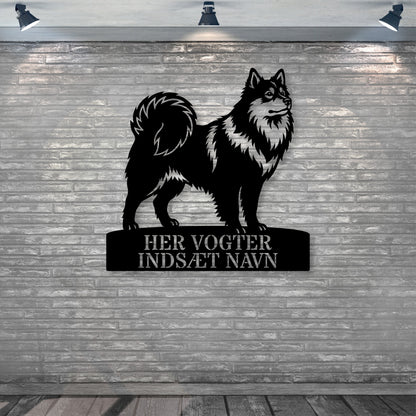 Her vogter jeg. Personlig Svensk lapphund metal navneskilt.....