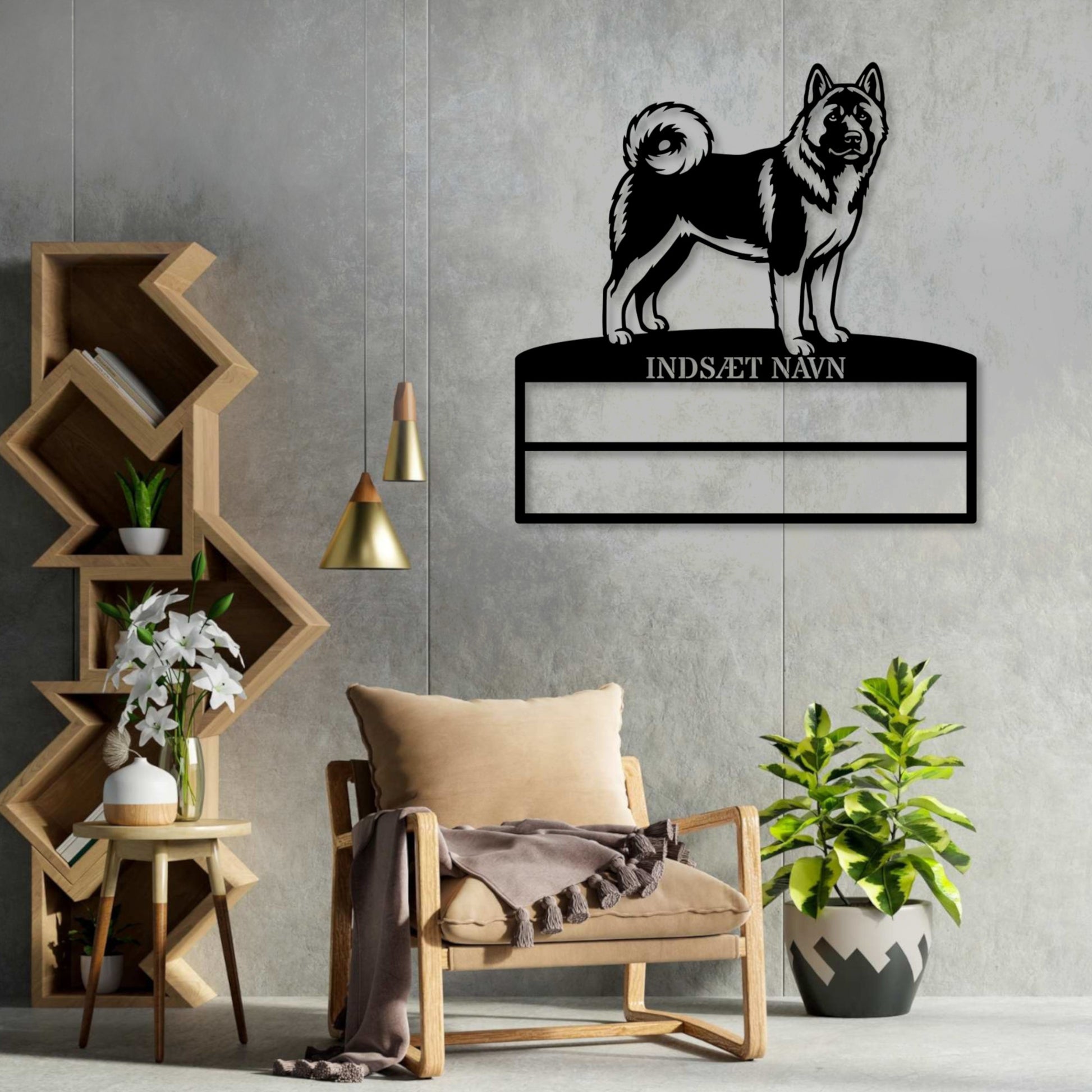 Personlig American Akita metal navneskilt til rosetter....