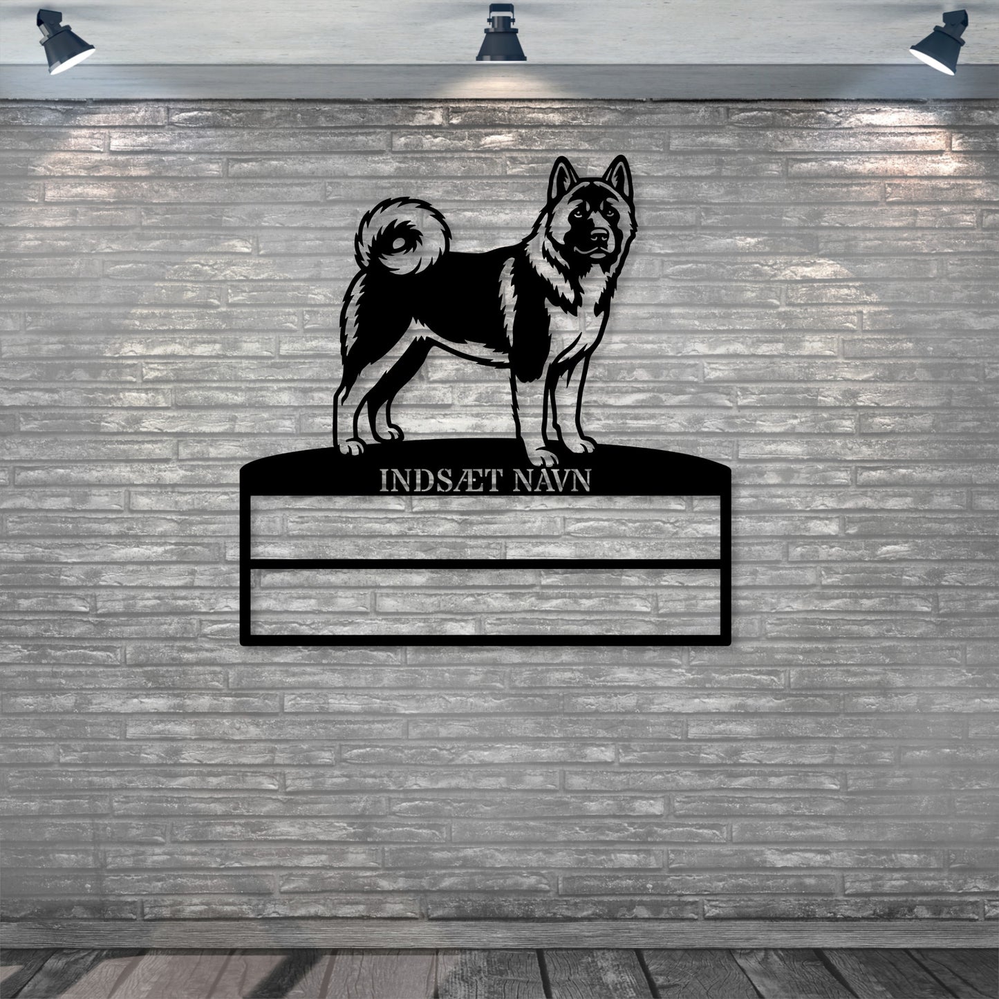 Personlig American Akita metal navneskilt til rosetter..