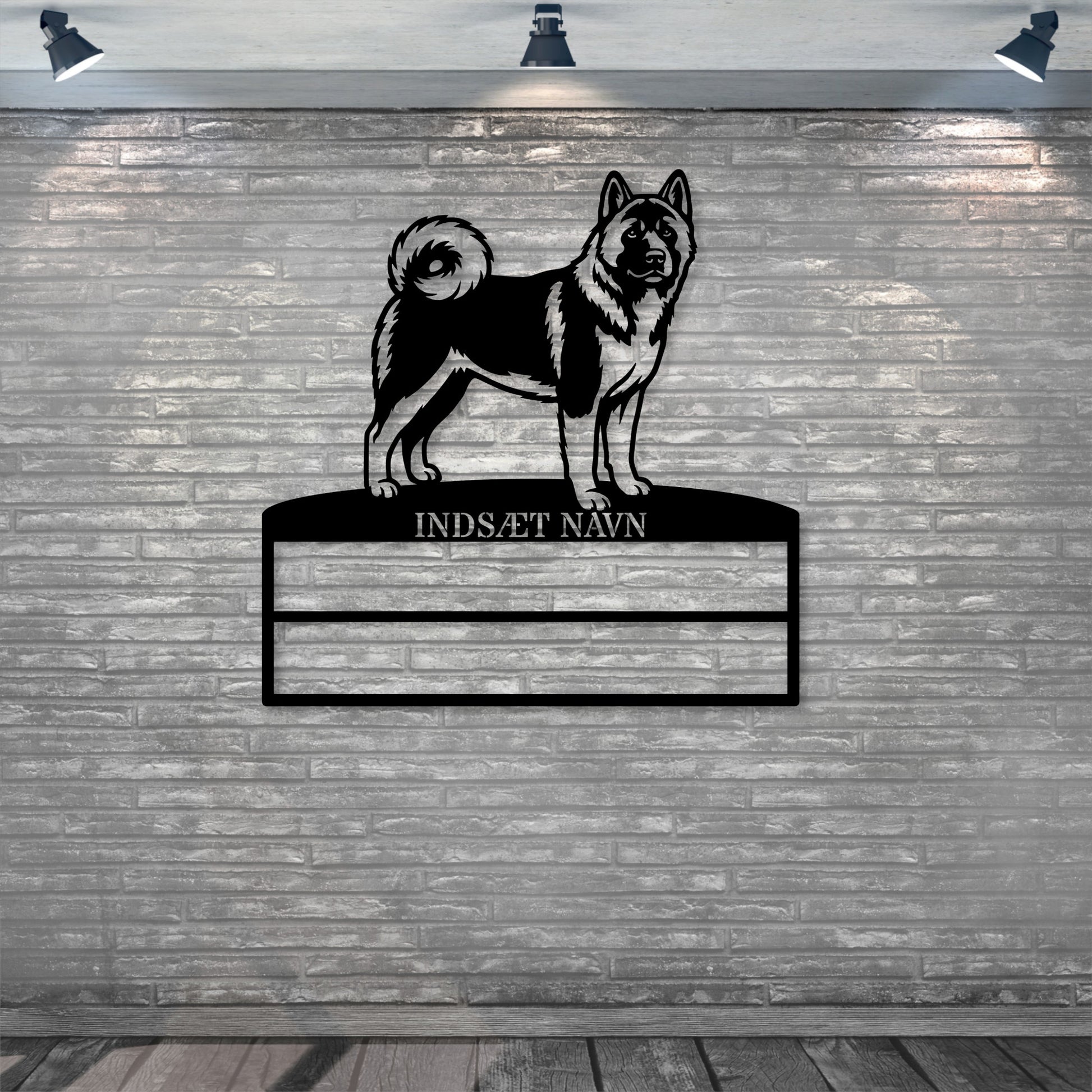 Personlig American Akita metal navneskilt til rosetter..